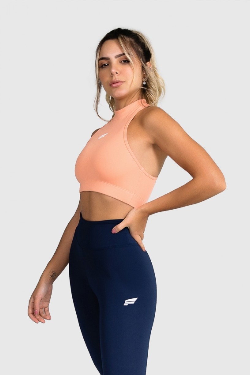 Cropped Fitness Gola Alta (Salmão) | Ref: GO8-F