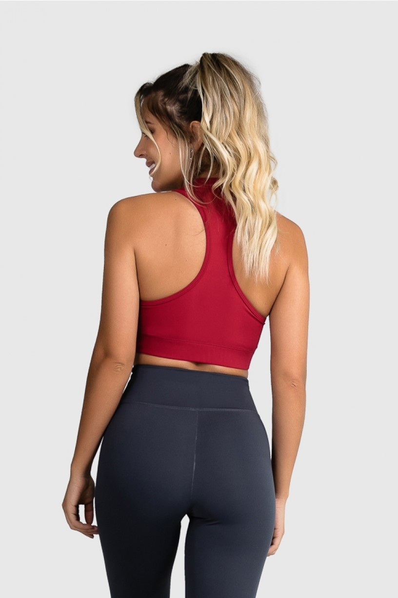 Cropped Fitness Gola Alta (Vinho) | Ref: GO8-C