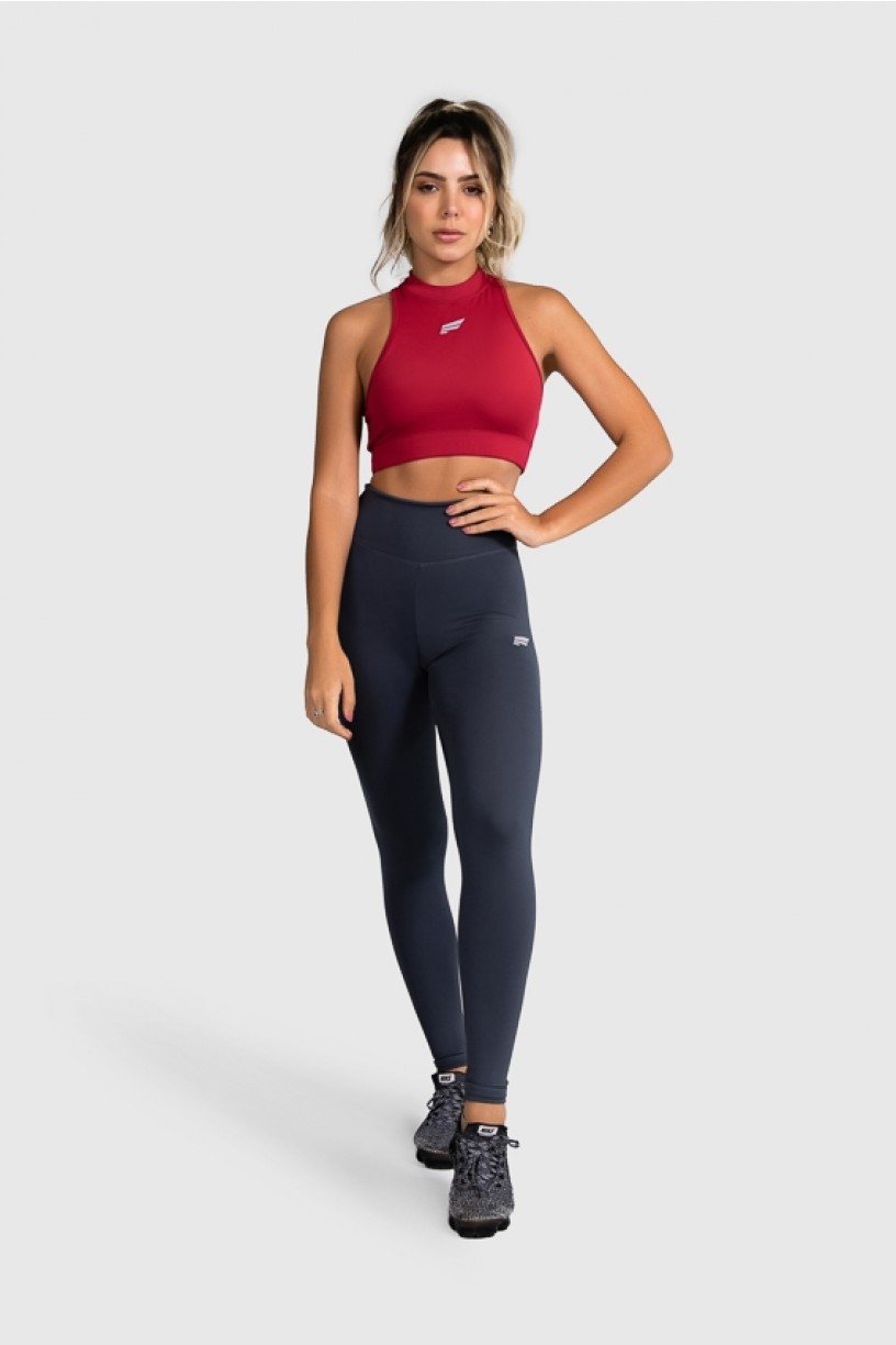 Cropped Fitness Gola Alta (Vinho) | Ref: GO8-C