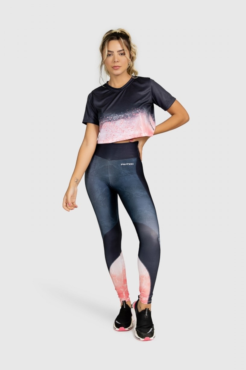 Cropped Fitness Soltinho Estampa Digital Massing Corals | Ref: GO272 