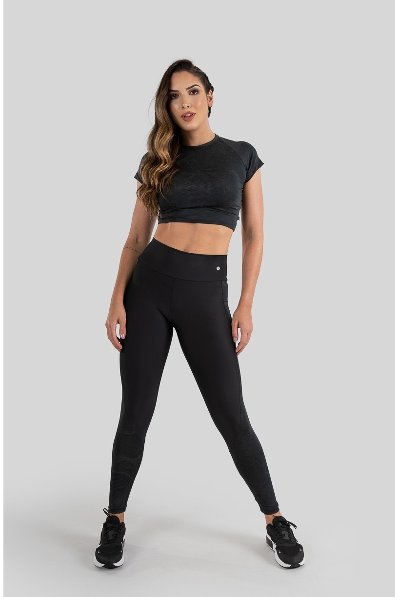 Cropped Raglan Refletivo (Preto Optical) | Ref: K3227-A