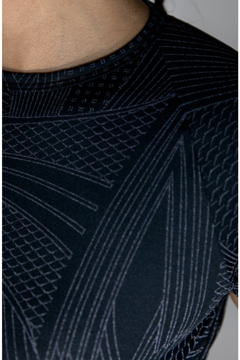 Cropped Raglan Refletivo (Preto Skin)  Ref K3227-B