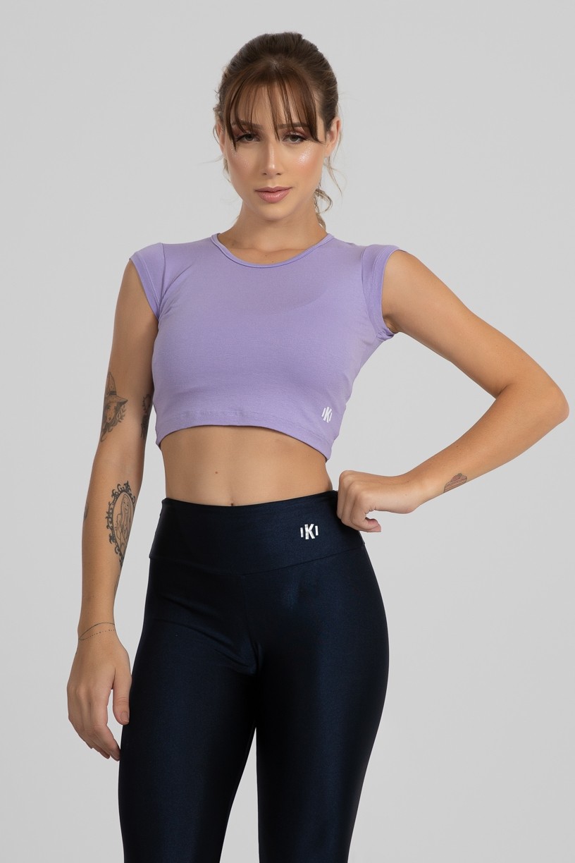 Cropped Viscolycra Manga Japonesa (Lilás) | Ref: GO399-F