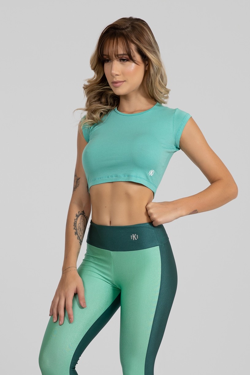 Cropped Viscolycra Manga Japonesa (Verde Claro) | Ref: GO399-C