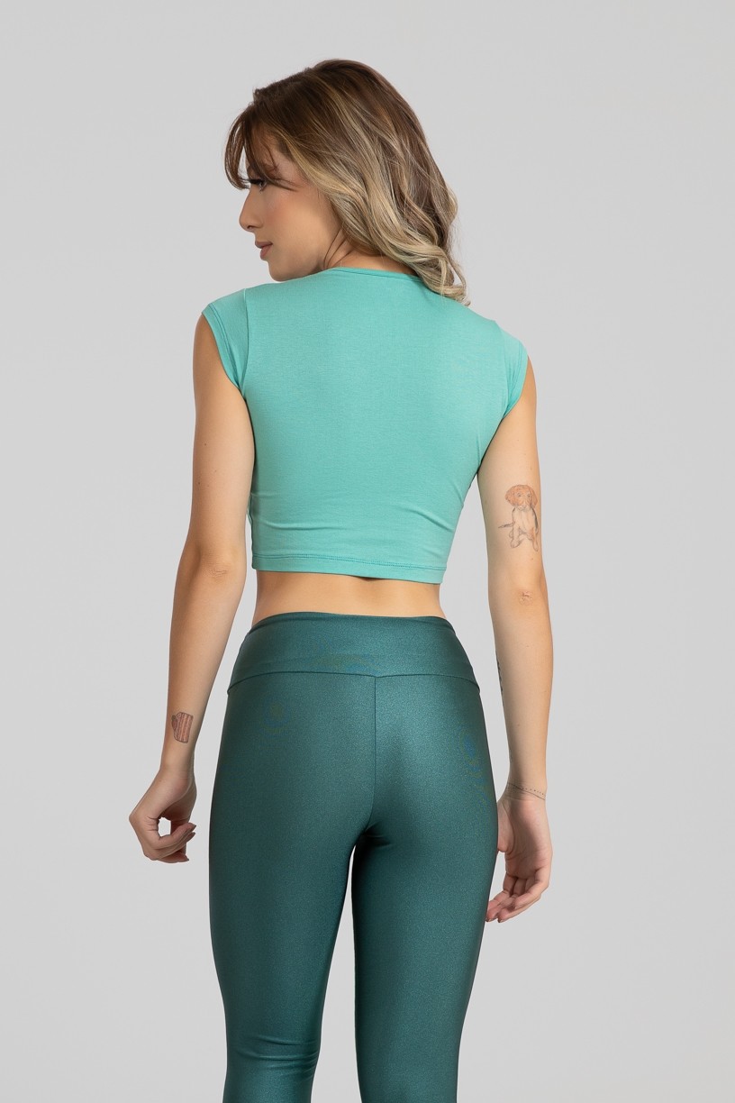 Cropped Viscolycra Manga Japonesa (Verde Claro) | Ref: GO399-C