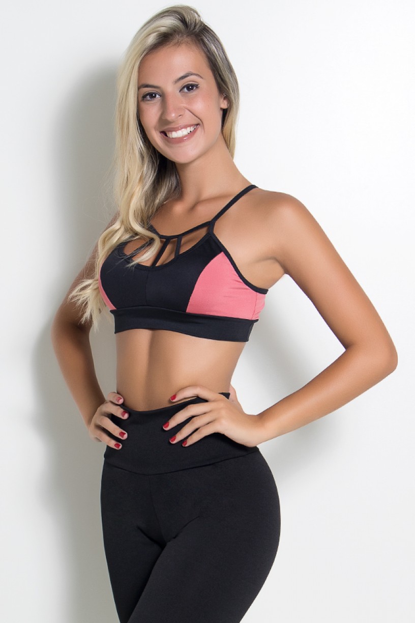 Top Duas Cores com Tiras | Ref: KS-F1024-001