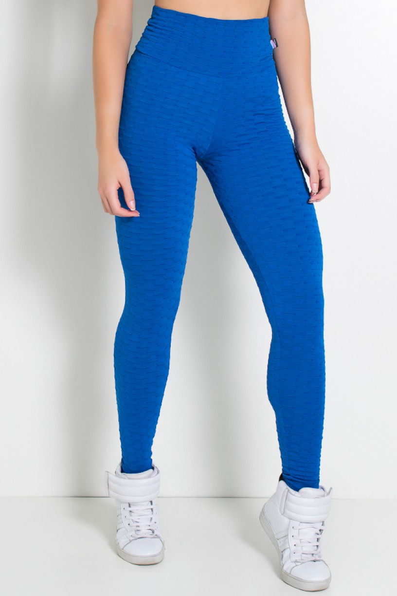 Calça Legging Tecido Bolha Invertida (Azul Royal) | Ref: KS-F119-004