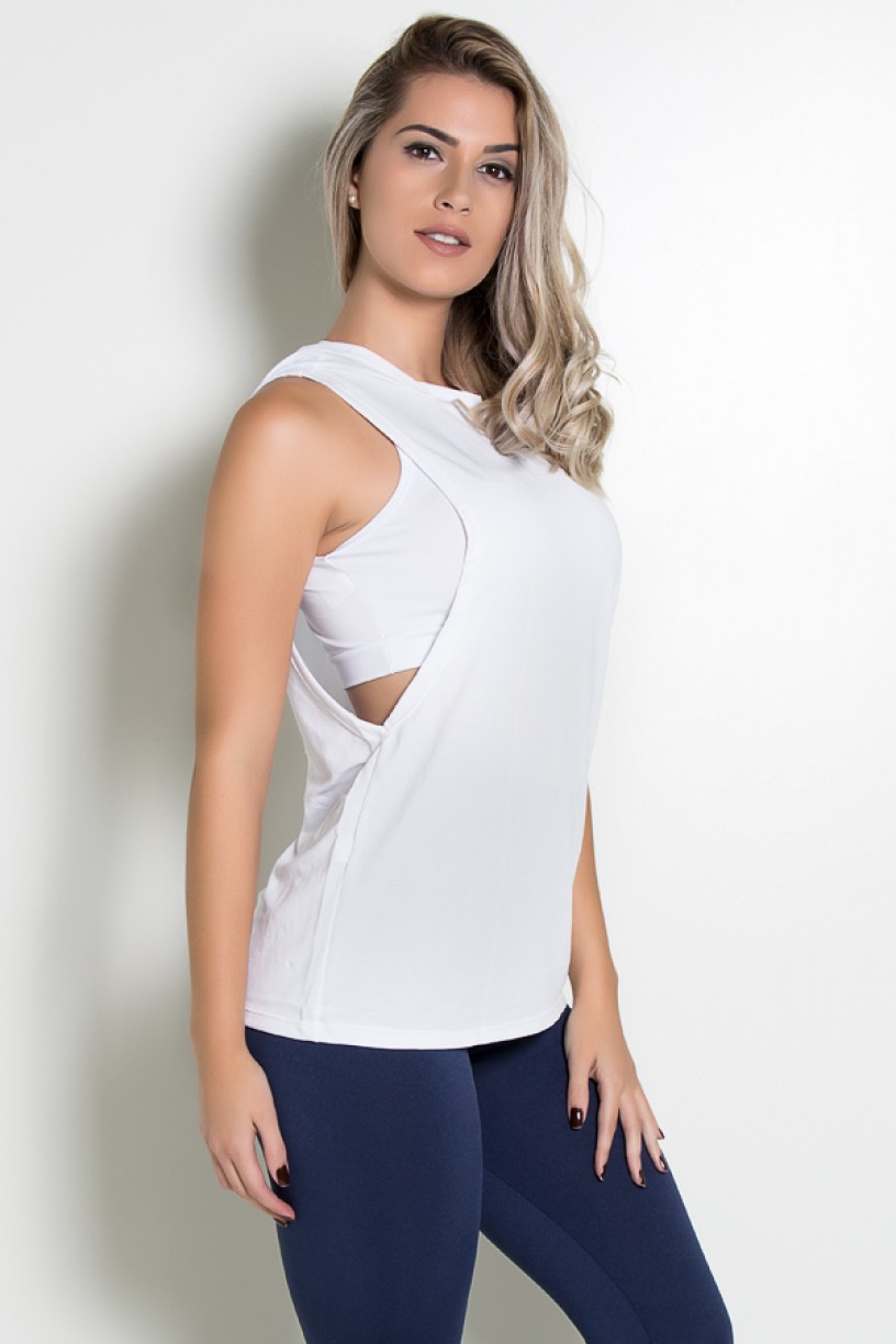 Camiseta Dry Fit com Capuz (Branco) | Ref: KS-F1431-002