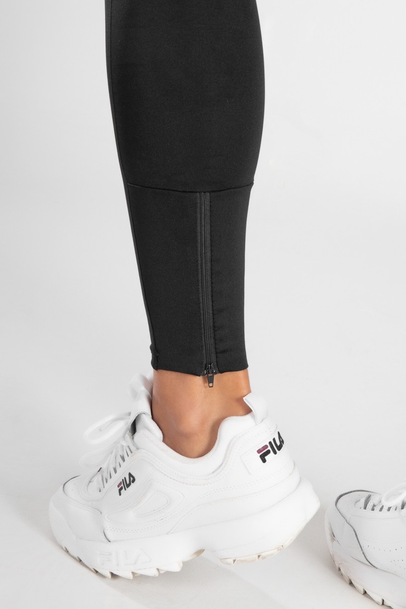 Calça Legging Lisa com Fecho na Perna (Preta) | Ref: KS-F157-001 