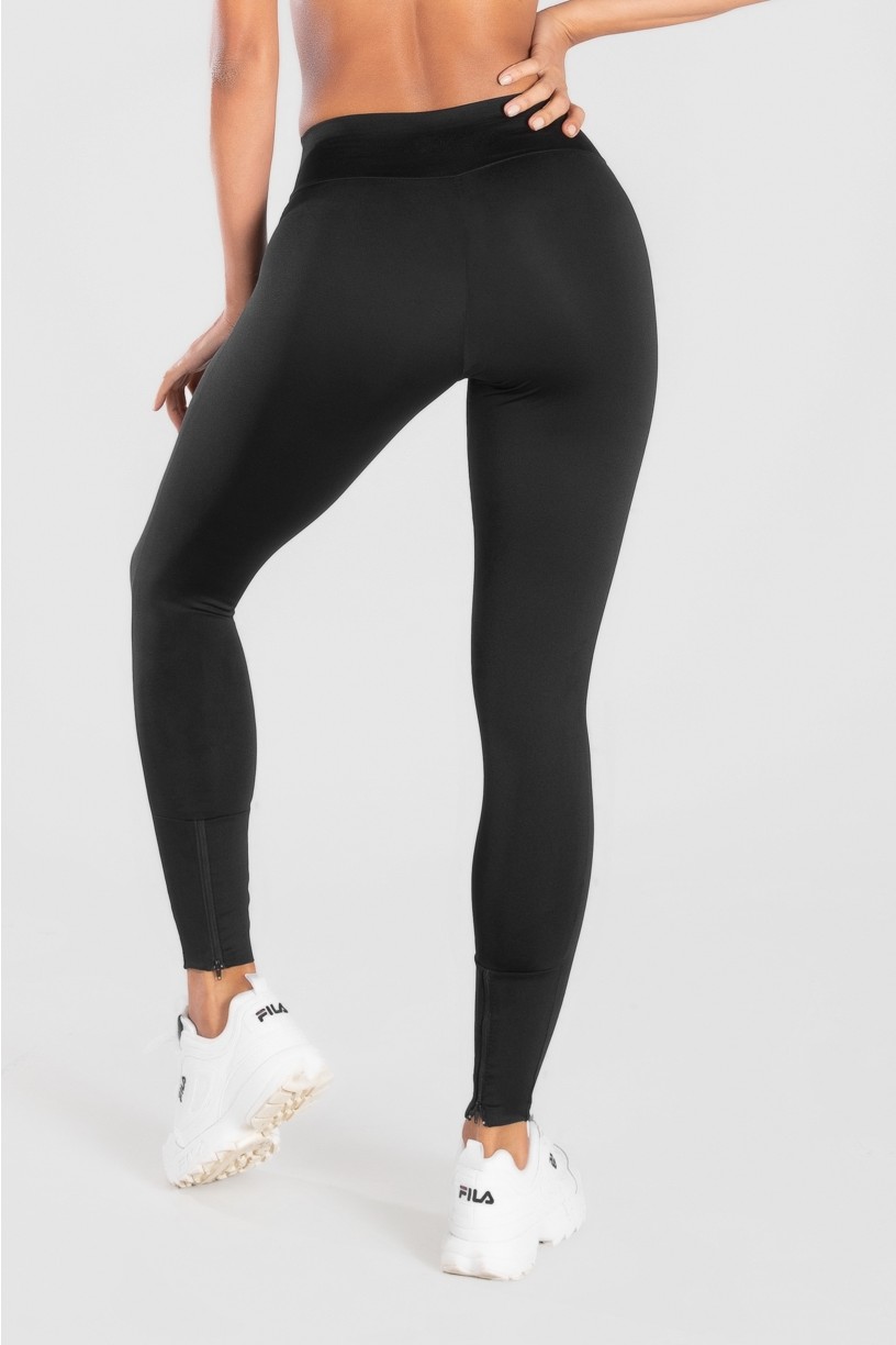 Calça Legging Lisa com Fecho na Perna (Preta) | Ref: KS-F157-001 