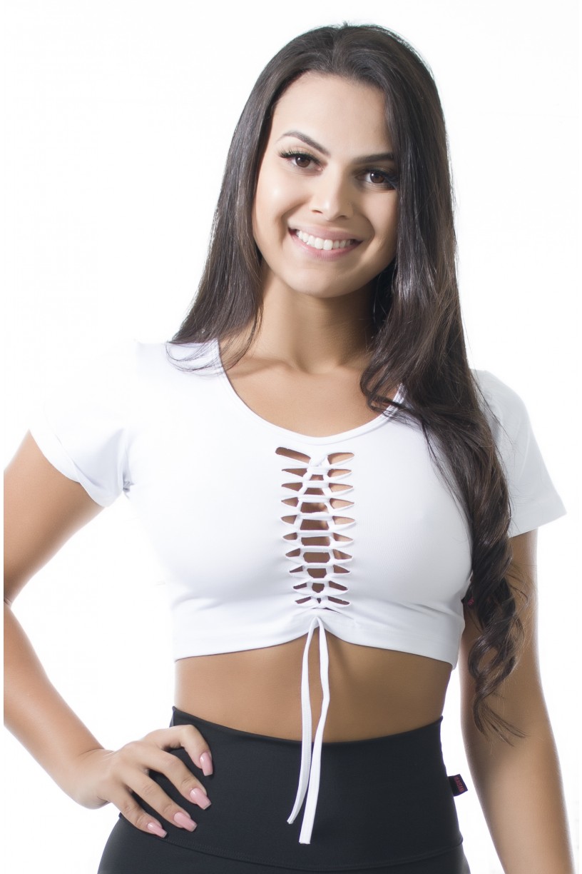 Cropped Liso com Detalhe Trançado (Branco) | Ref: KS-F1770-001 