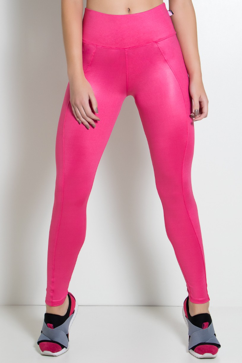 Calça Cirrê Cós Alto Montaria (Rosa Pink) | Ref: KS-F1790-001