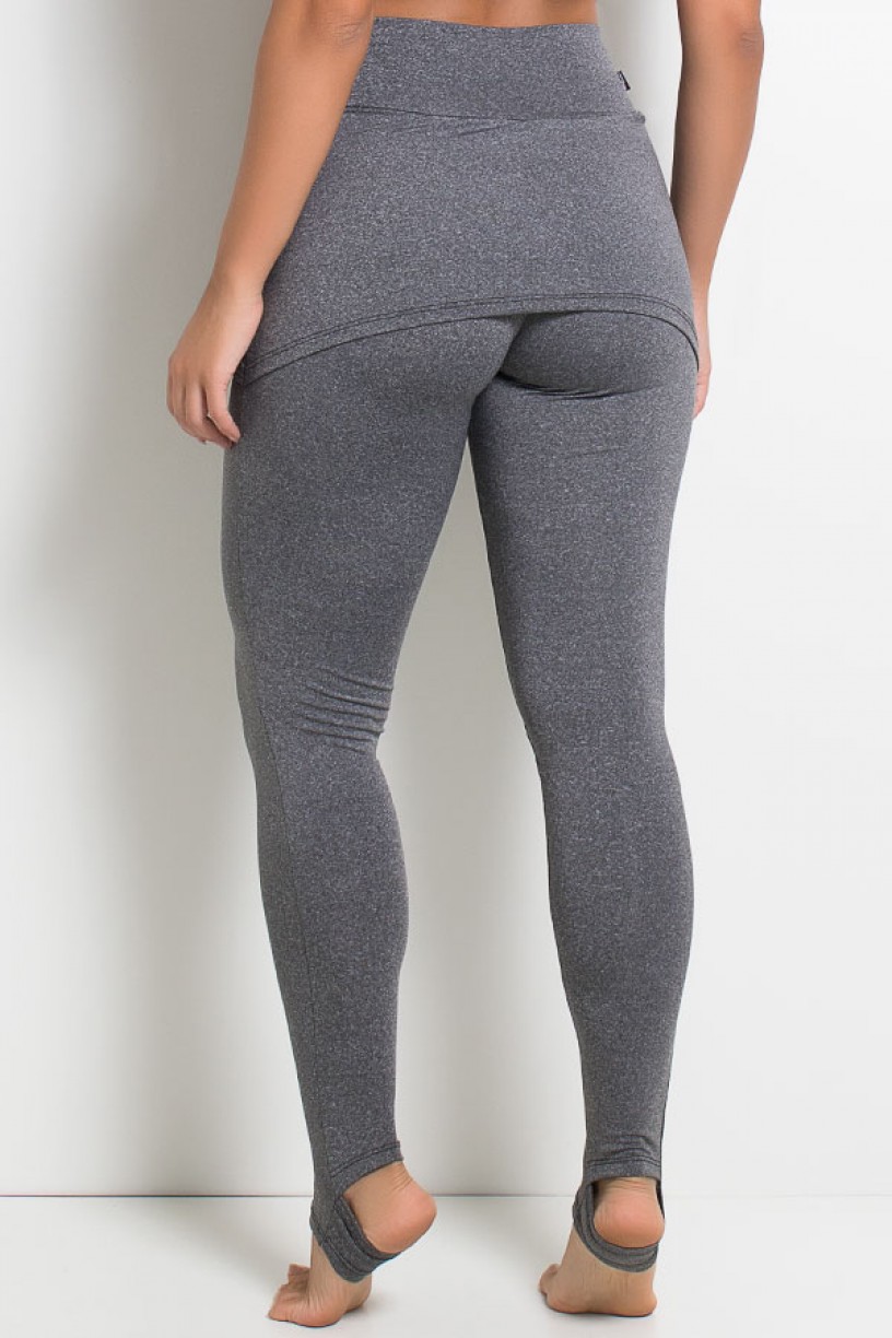 Calça Legging Mescla com Tapa Bumbum e Pezinho | Ref: KS-F181