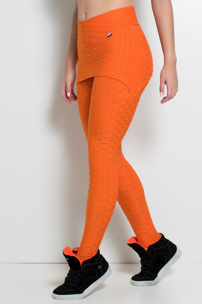 Calça Saia Tecido Bolha (Laranja) | Ref: KS-F225-006