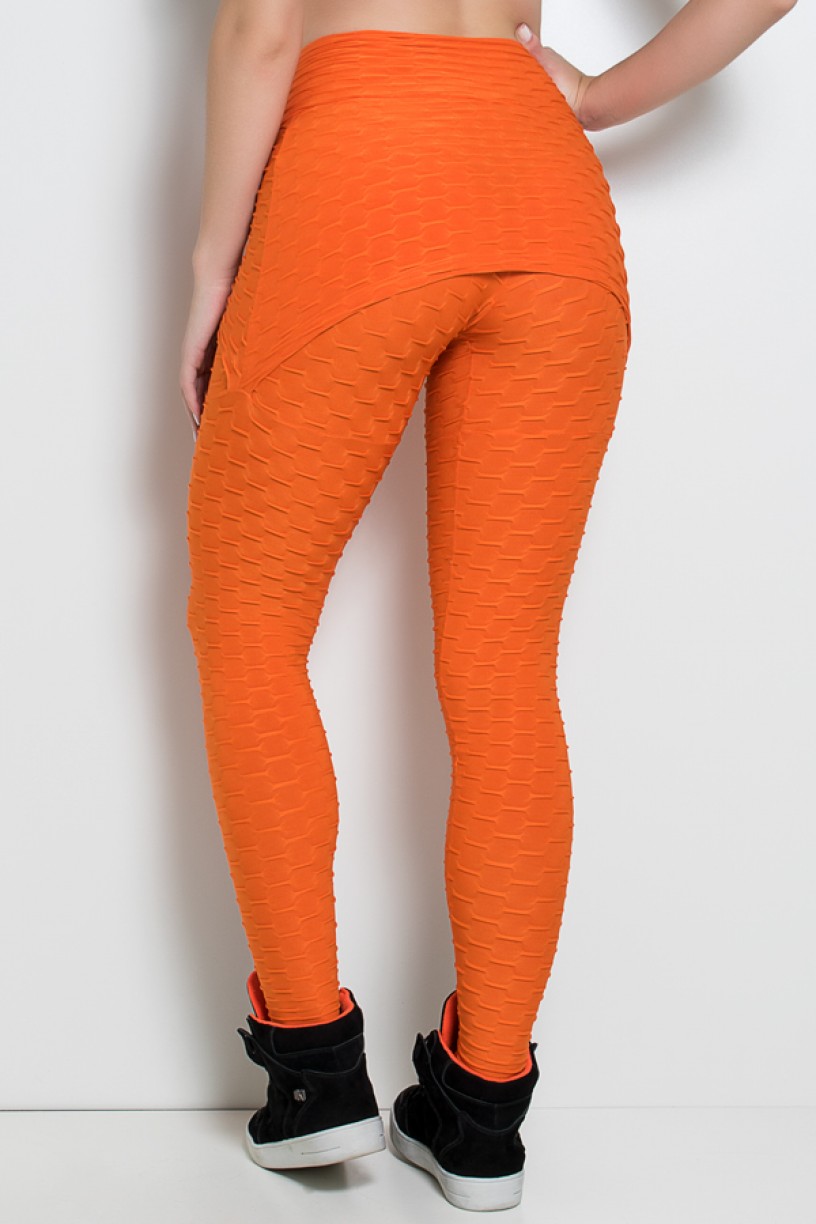 Calça Saia Tecido Bolha (Laranja) | Ref: KS-F225-006