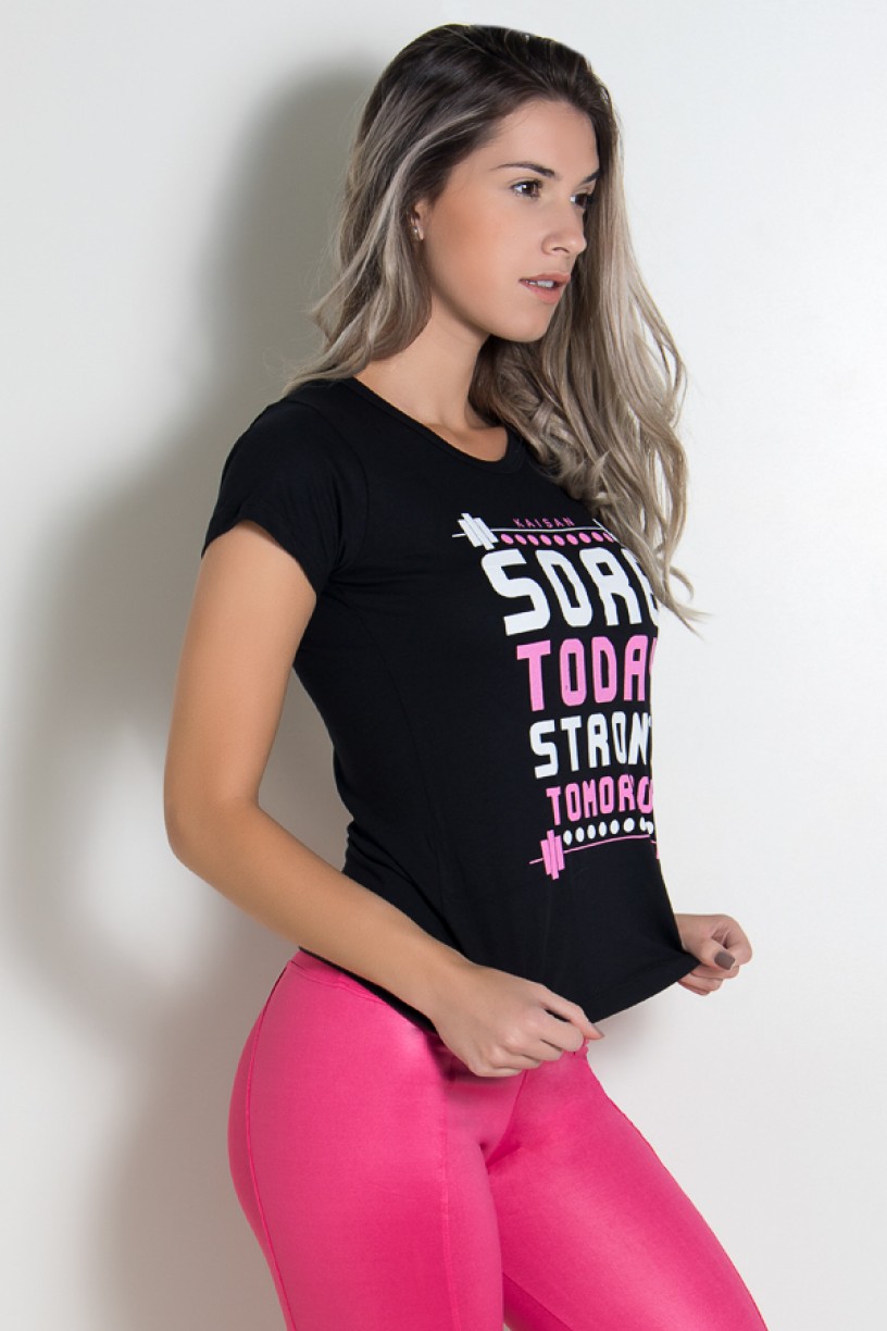 Camiseta Feminina Sore Today Strong Tomorrow (Preto) | Ref: KS-F226-002