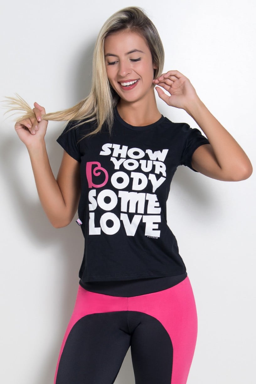Camiseta Feminina Show Your Body Some Love (Preto) | Ref: BES001-001
