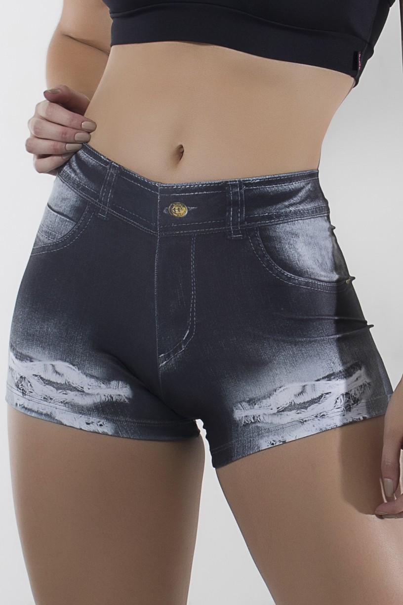 Short Jeans Escuro Sublimado | Ref: KS-F2281-001