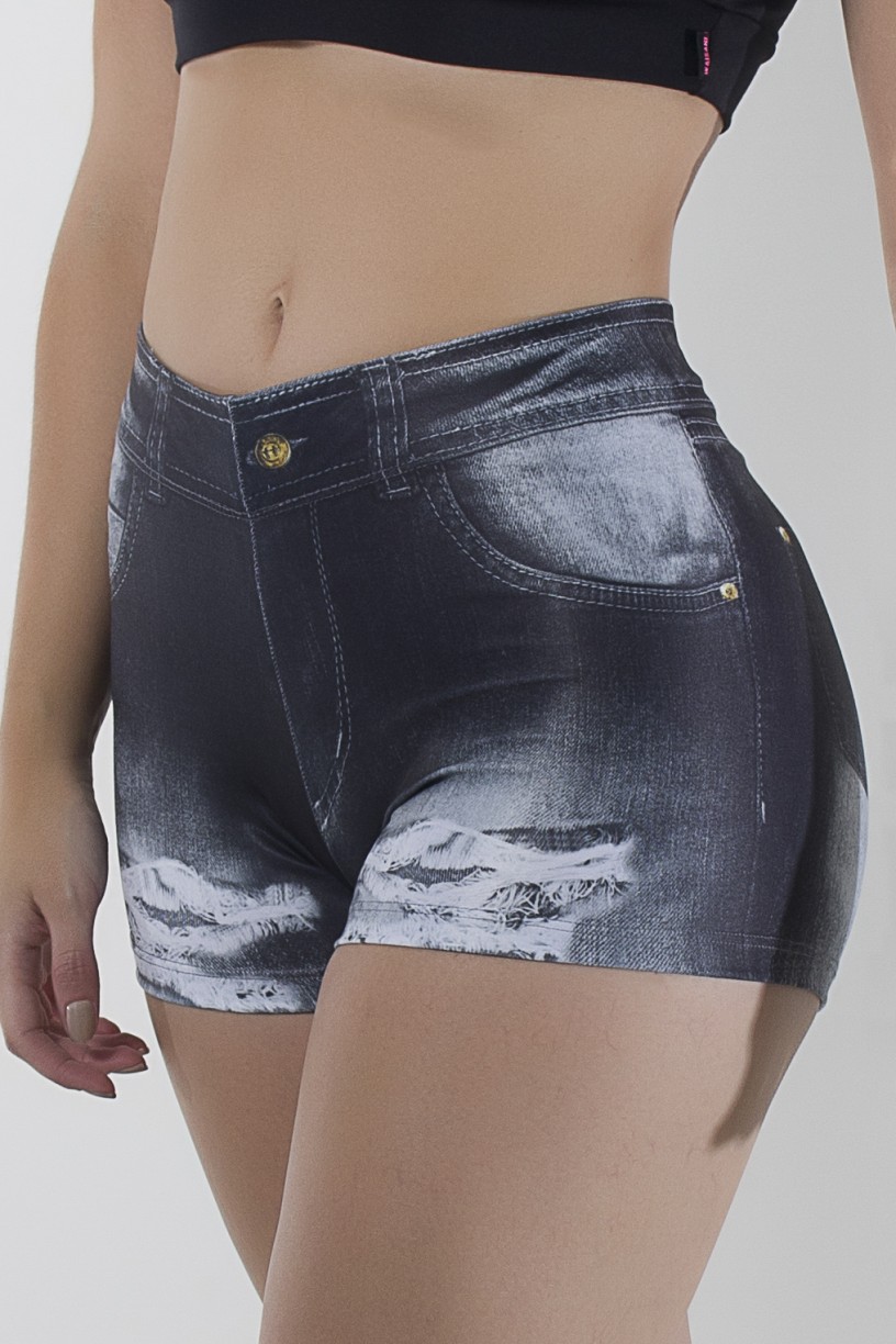Short Jeans Escuro Sublimado | Ref: KS-F2281-001