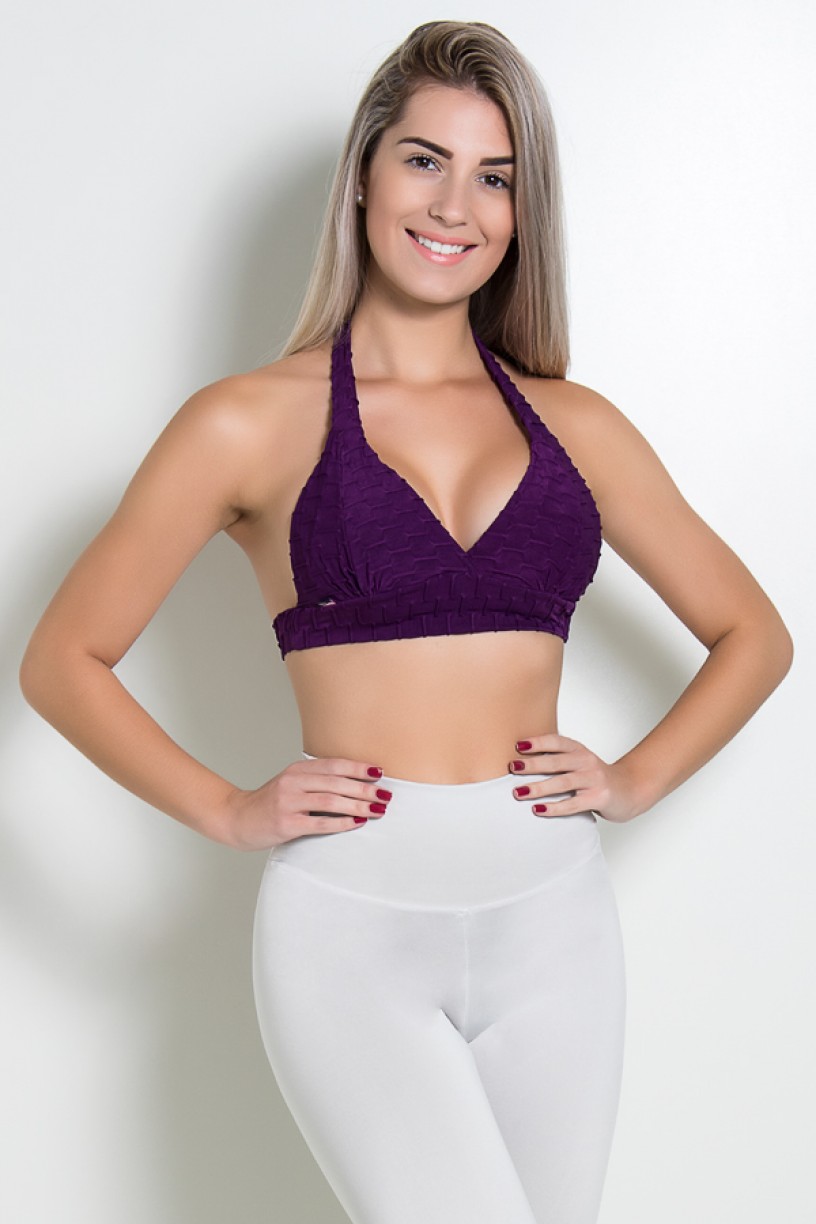 Top Tecido Bolha (Roxo) | Ref: KS-F237-001