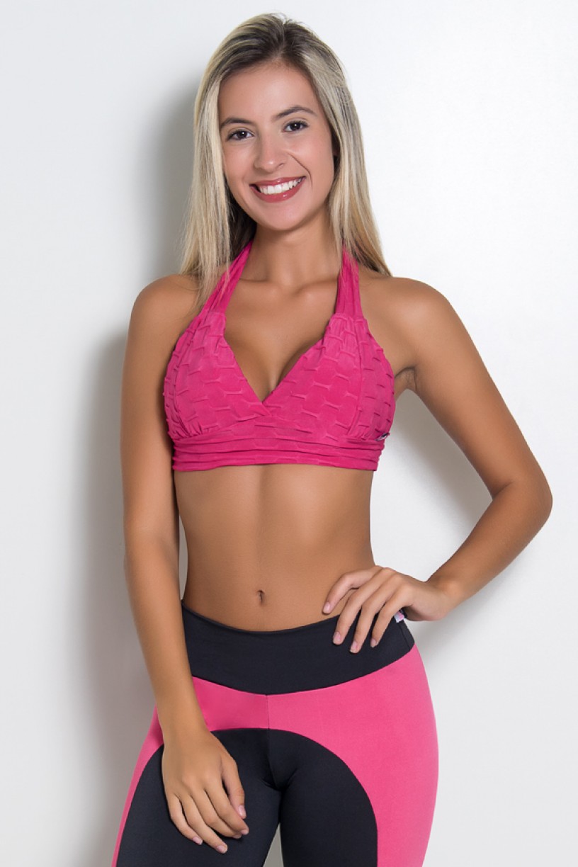 Top Tecido Bolha (Rosa Pink) | Ref: KS-F237-005