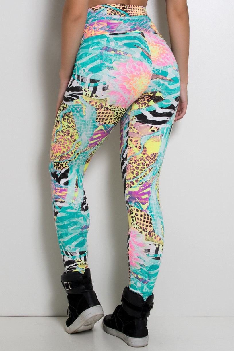 Legging Estampada Tigre e Zebra com Flor | Ref: KS-F27-013