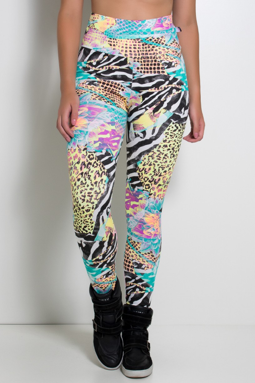 Legging Estampada Tigre e Zebra com Flor | Ref: KS-F27-013