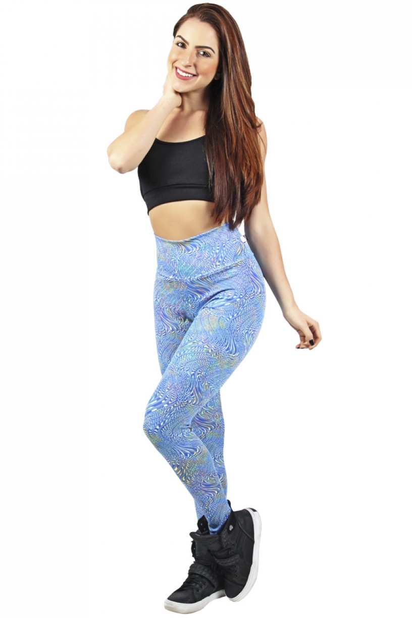 Legging Estampada Ondulado Azul | Ref: CA474