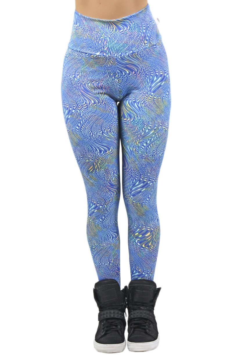 Legging Estampada Ondulado Azul | Ref: CA474