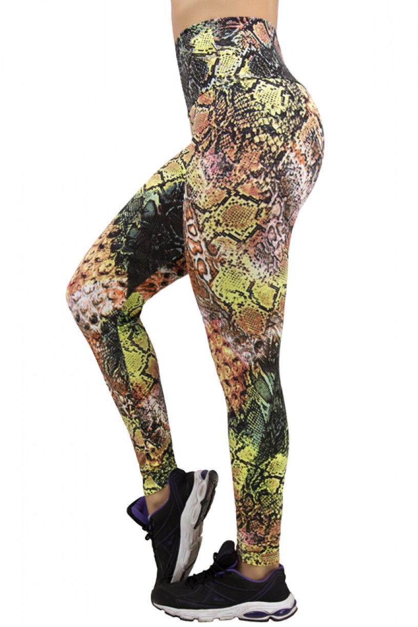 Legging Estampada Escama Verde com Laranja