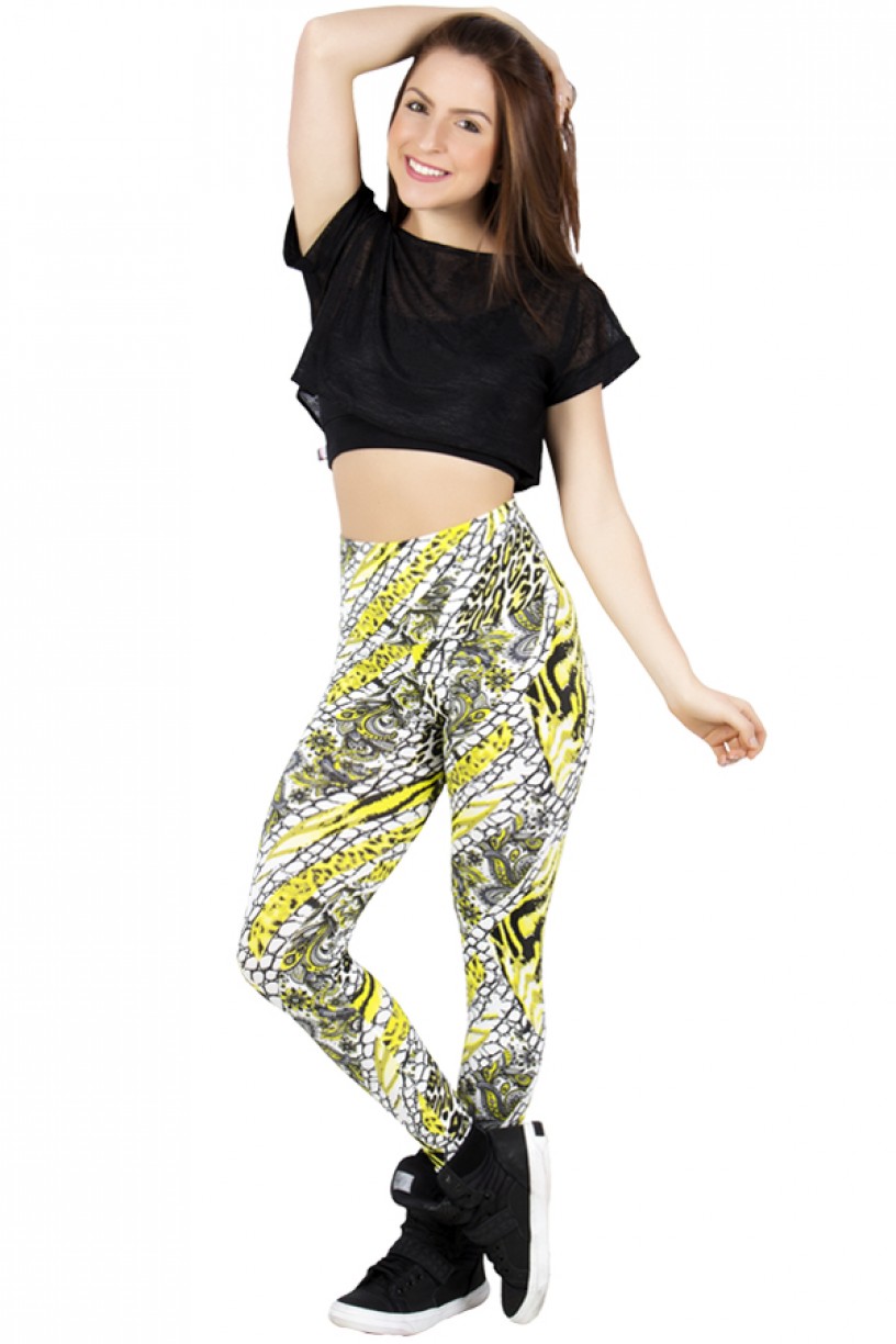 Legging Estampada Escama Branca com Flúor | Ref: CA283