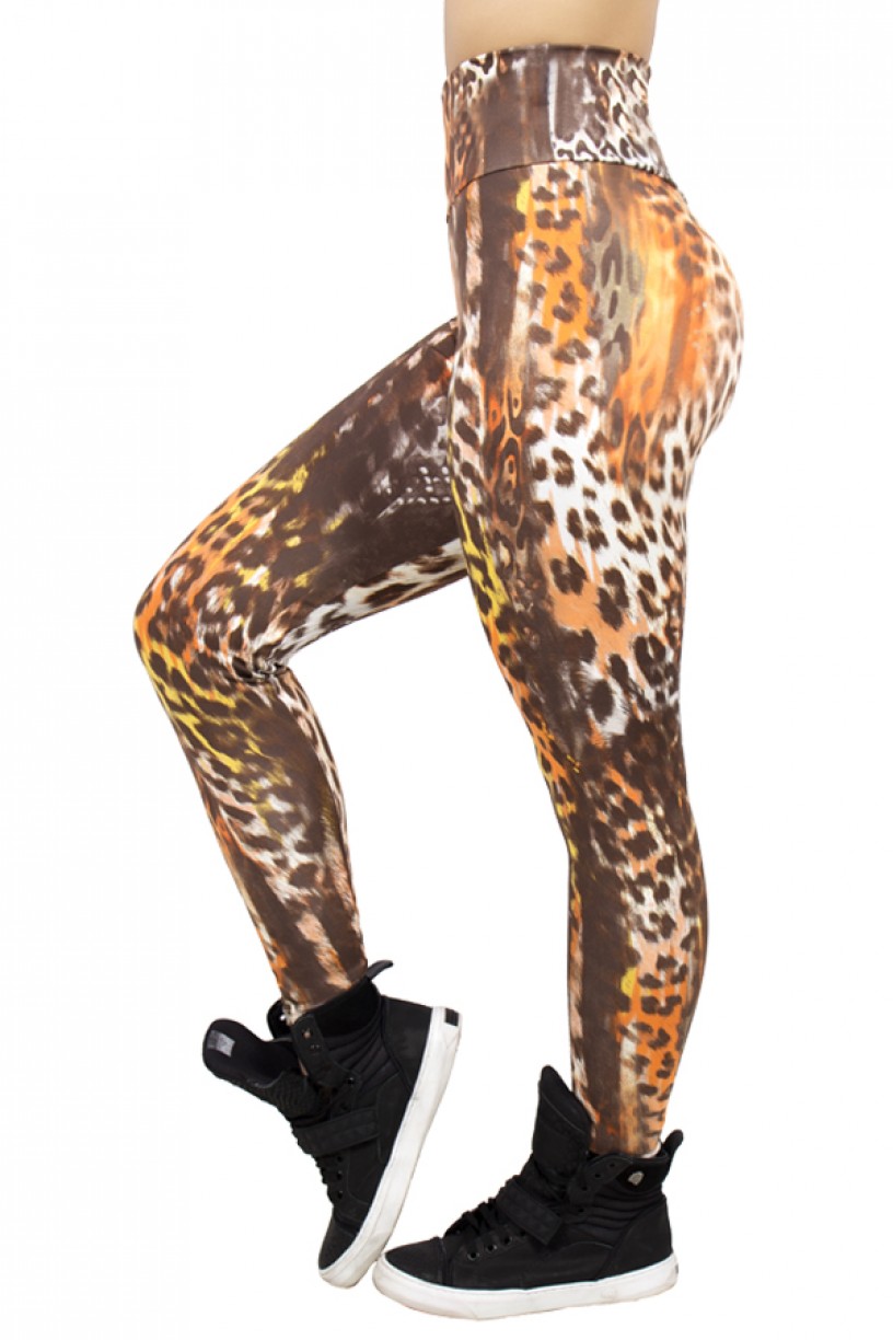 Legging Estampada Onça Amarela e Laranja com Escama | Ref: CA422