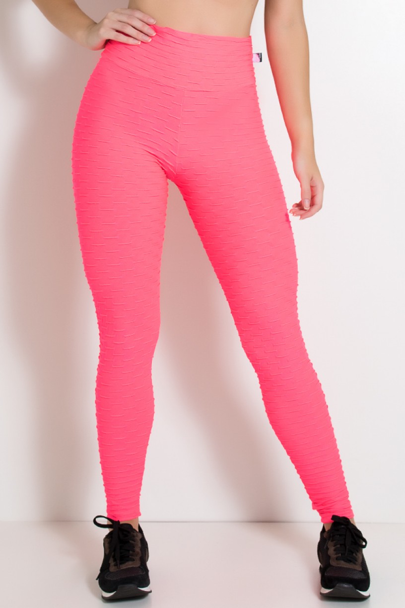 Legging Tecido Bolha Fluor (Rosa Fluor) | Ref: KS-F300-001