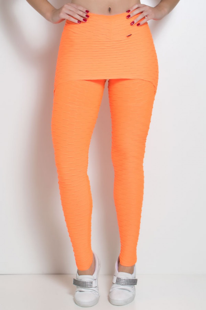 Legging com Tapa Bumbum Bolha Fluor (Laranja Fluor) | Ref: KS-F302-003