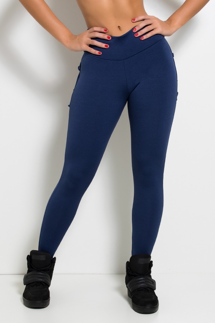 Calça com Babado (Azul Marinho) | Ref: KS-F313-002