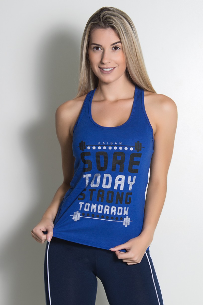 Camiseta de Malha Nadador (Sore today strong tomorrow) (Azul Royal) | Ref: KS-F319-004