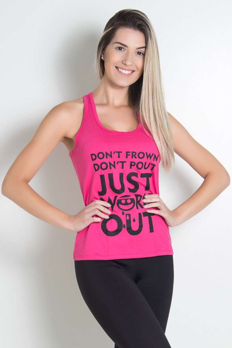Camiseta de Malha Nadador (Just work out) (Rosa Pink) | KS-F320-004