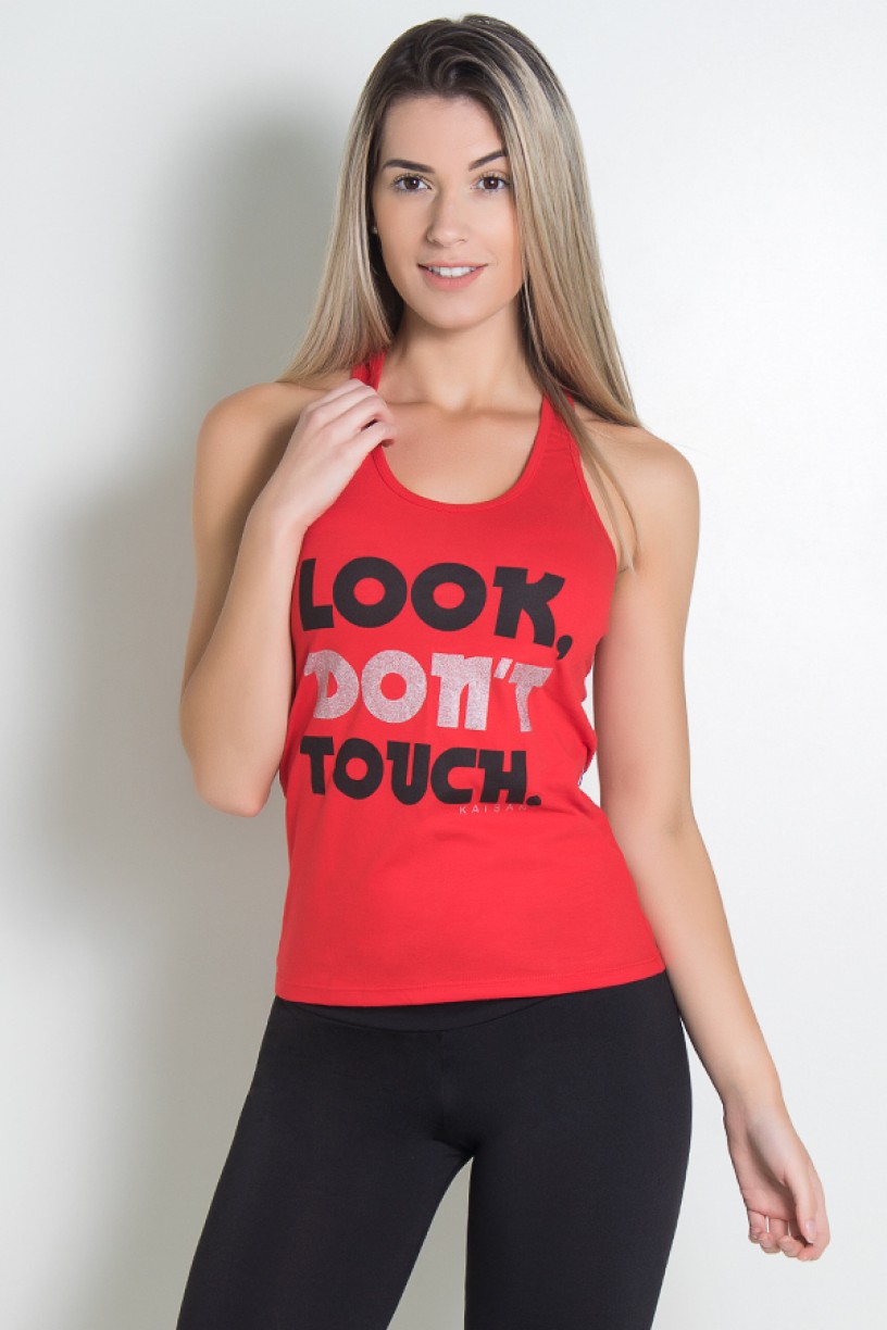 Camiseta de Malha Nadador (Look dont touch) (Vermelho) | Ref: KS-F321-003