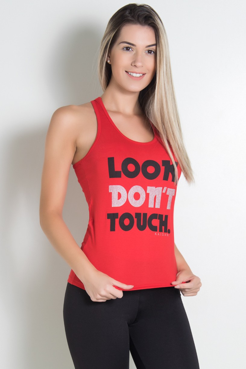 Camiseta de Malha Nadador (Look dont touch) (Vermelho) | Ref: KS-F321-003