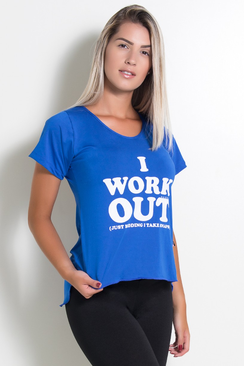 Camisa Paloma Microlight I Work Out (Azul Royal) | Ref: KS-F430-001