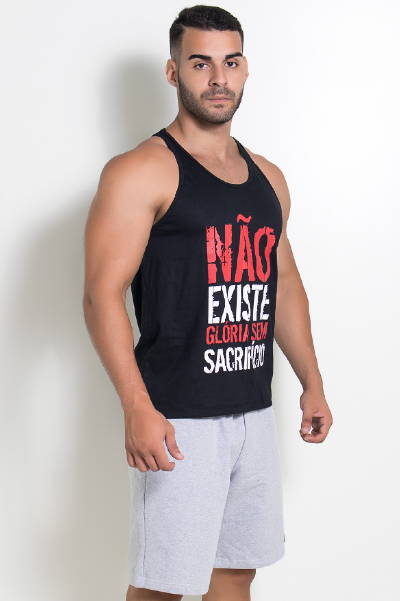 Camiseta Regata (Não Existe Glória Sem Sacrifício) (Preto) | Ref: KS-F519-002