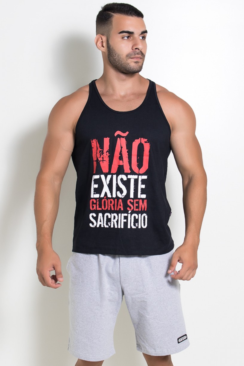 Camiseta Regata (Não Existe Glória Sem Sacrifício) (Preto) | Ref: KS-F519-002