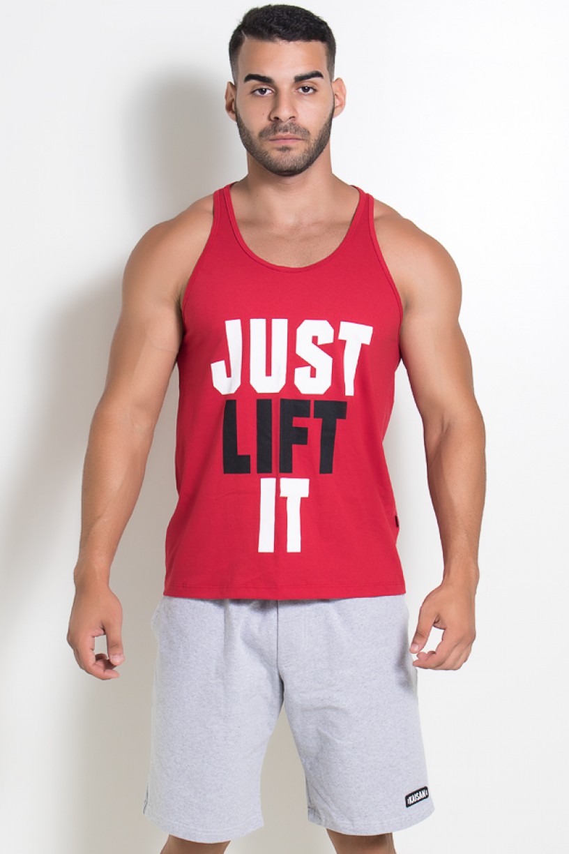 Camiseta Regata (Just Lift It) (Vermelho) | Ref: KS-F522-003