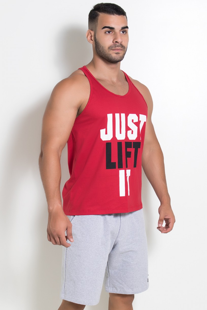 Camiseta Regata (Just Lift It) (Vermelho) | Ref: KS-F522-003