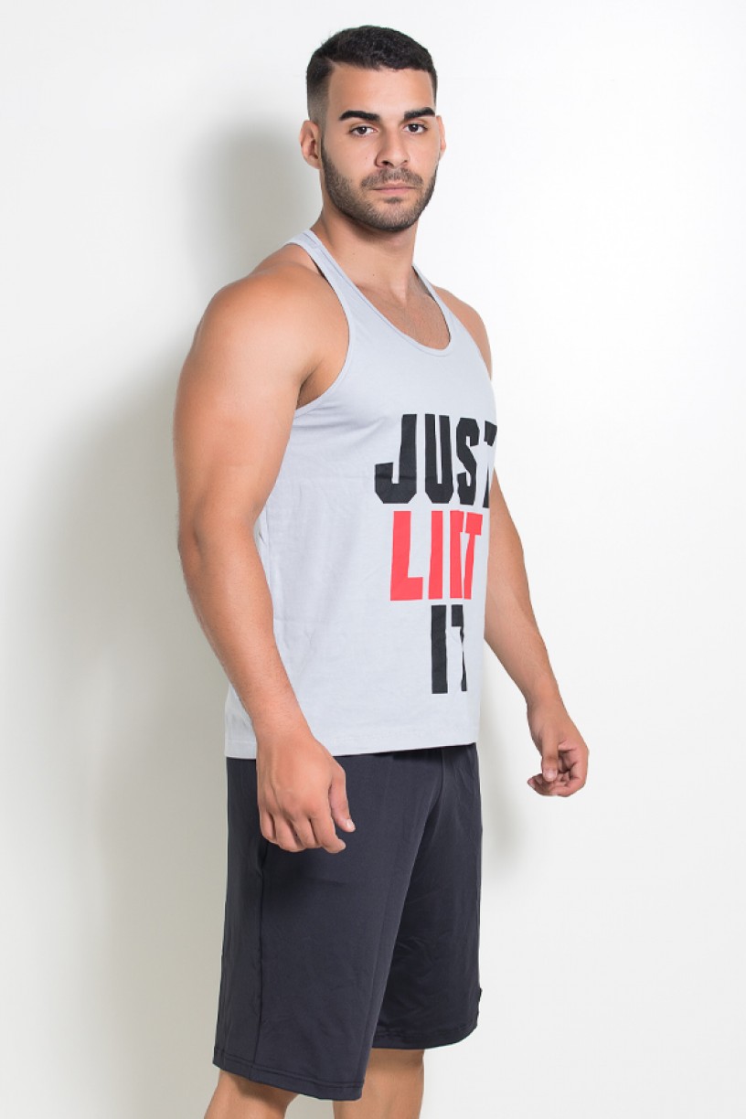 Camiseta Regata (Just Lift It) (Cinza) | Ref: KS-F522-004