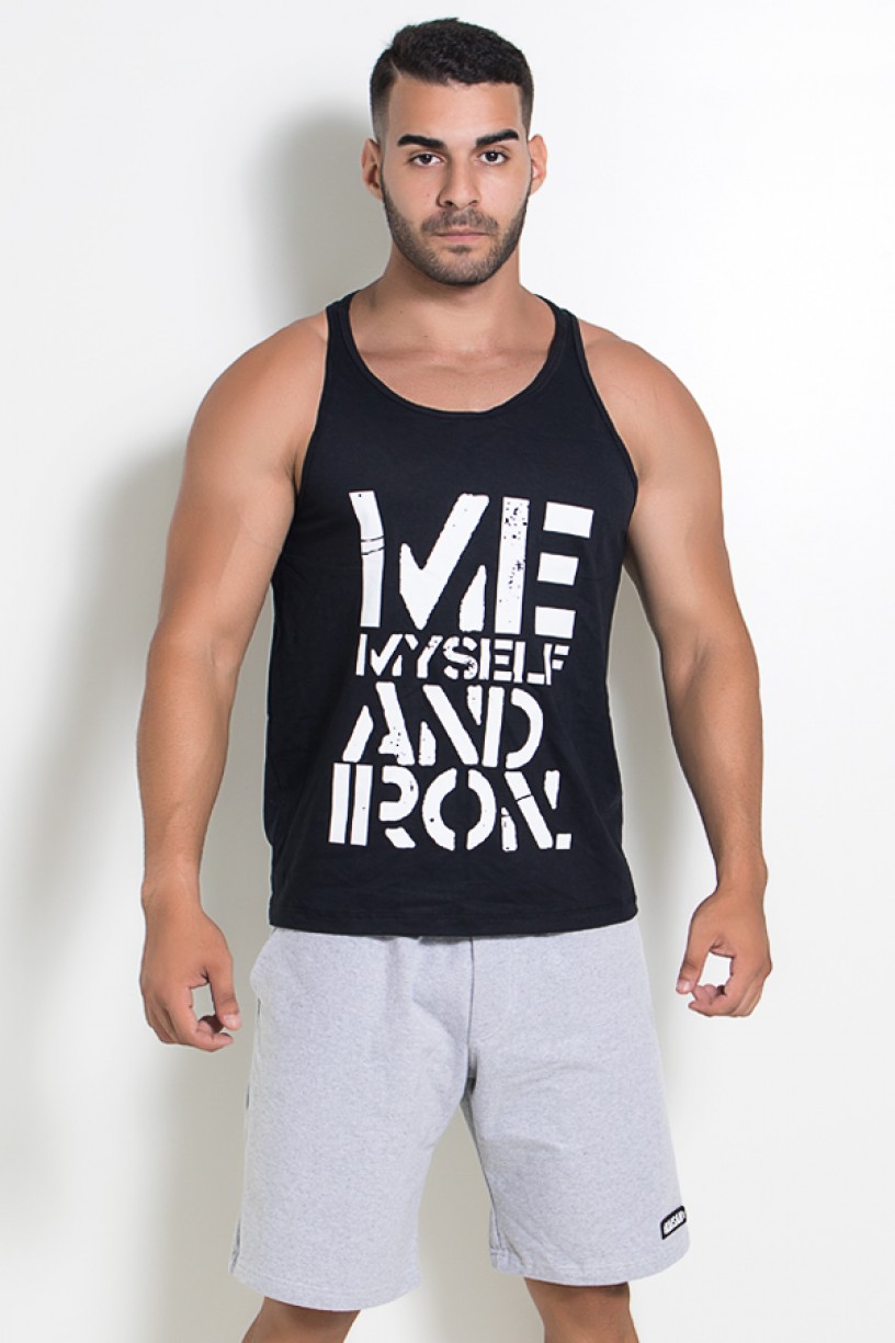 Camiseta Regata (Me Myself And Iron) (Preto) | Ref: KS-F523-002