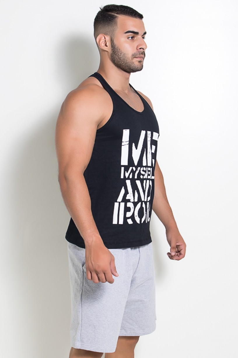 Camiseta Regata (Me Myself And Iron) (Preto) | Ref: KS-F523-002