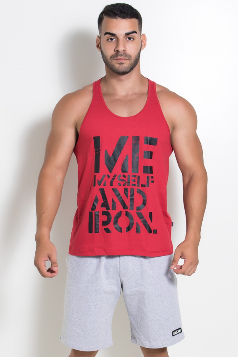 Camiseta Regata (Me Myself And Iron) (Vermelho) | Ref: KS-F523-003