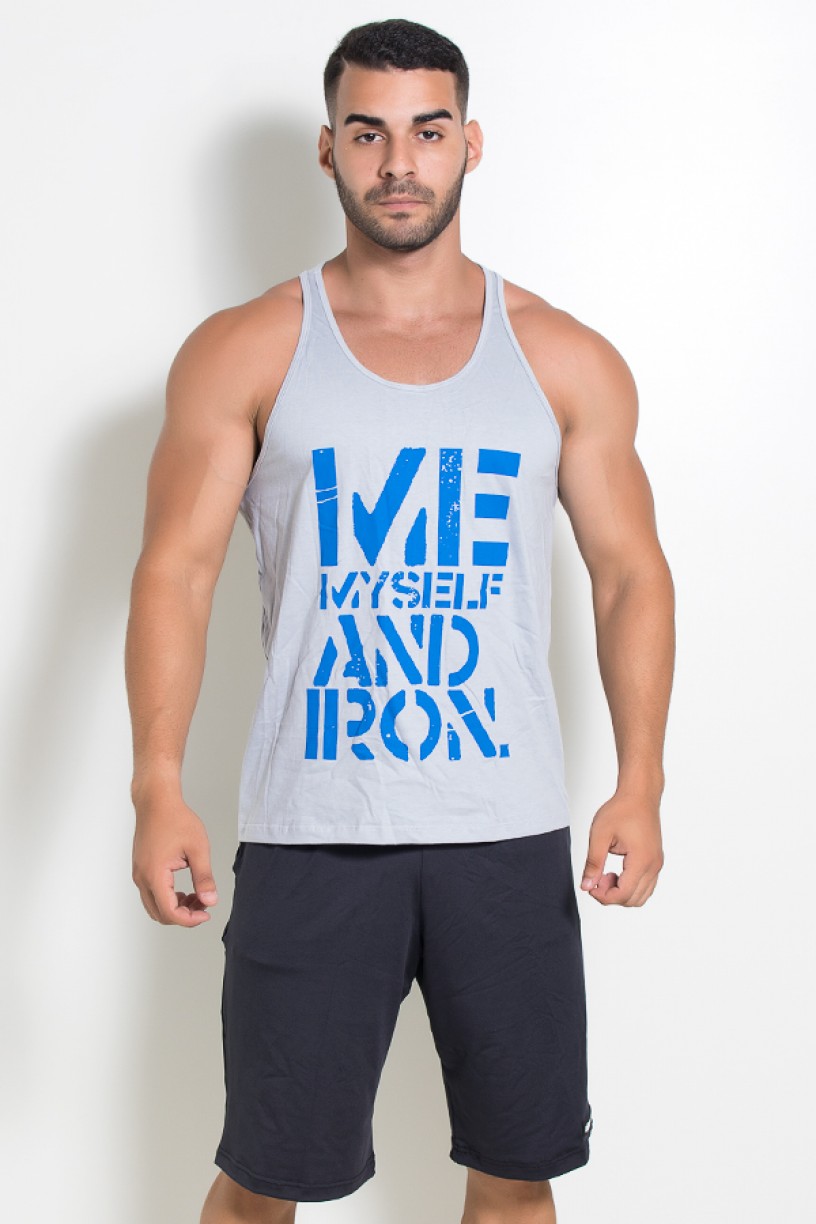 Camiseta Regata (Me Myself And Iron) (Cinza) | Ref: KS-F523-004