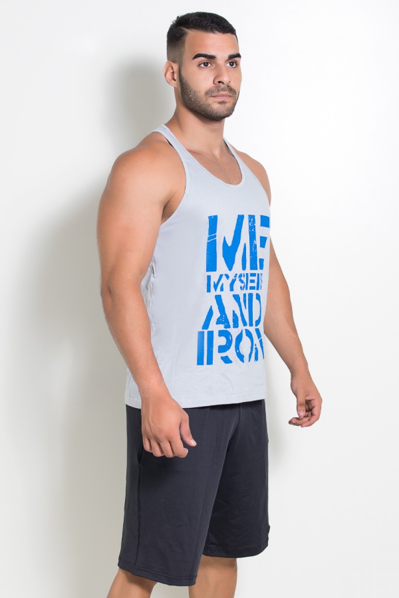 Camiseta Regata (Me Myself And Iron) (Cinza) | Ref: KS-F523-004